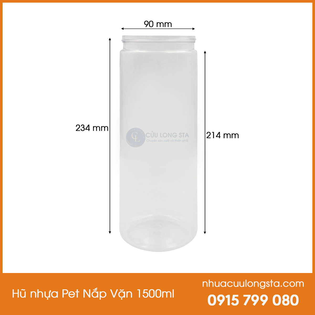 Hũ nhựa PET nắp vặn 1500ml
